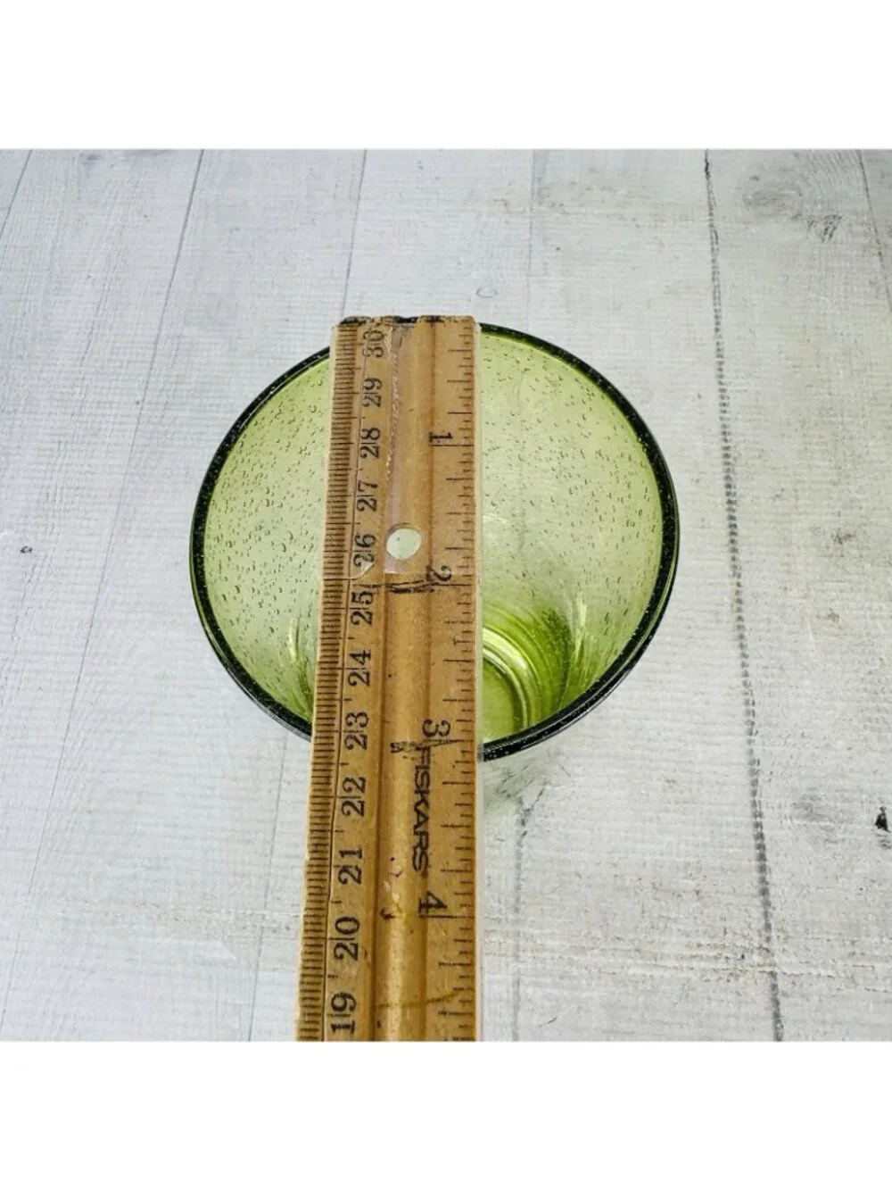 Hand-Blown Weighted Base Flared Artisan Mexico Lime Green Glass Tumbler Set of 5